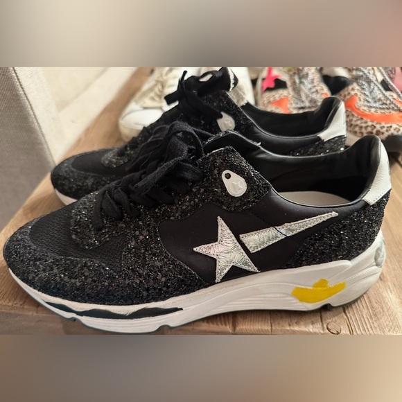 Golden Goose Shoes - Golden goose running sole Black Glitter Sneakers